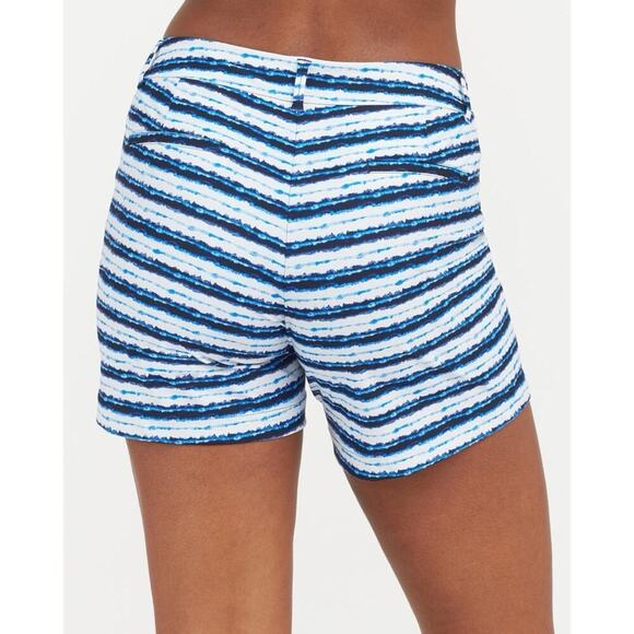 Spanx Sunshine Shorts, 6" Blue Painted Stripe Medium NWT‎ - Picture 3 of 10